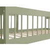 Leszanka olivazöld fa gyerekágy 90x200 leszerelhető leesésgátlóval